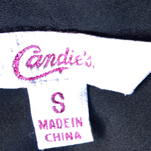 Candie’s Black Sleeveless Waist Tie Blouse - Size S - Picture 2 of 8